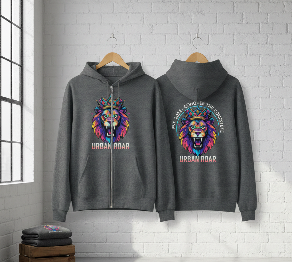 Sudadera con cierre, logo ambos lados