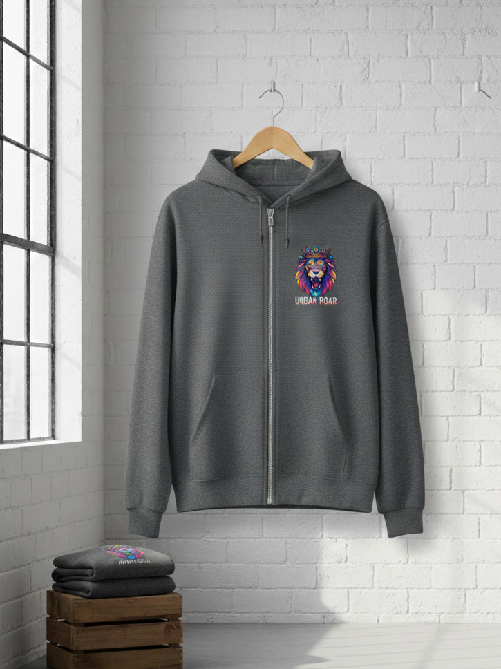 Sudadera con cierre, logo un lado